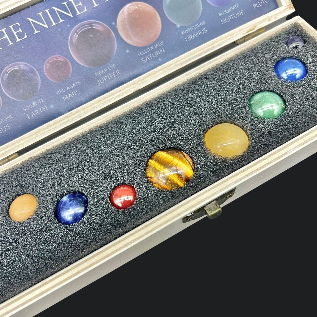 Gemstone Planet Box (9 Pieces) Wholesale Polished Crystals