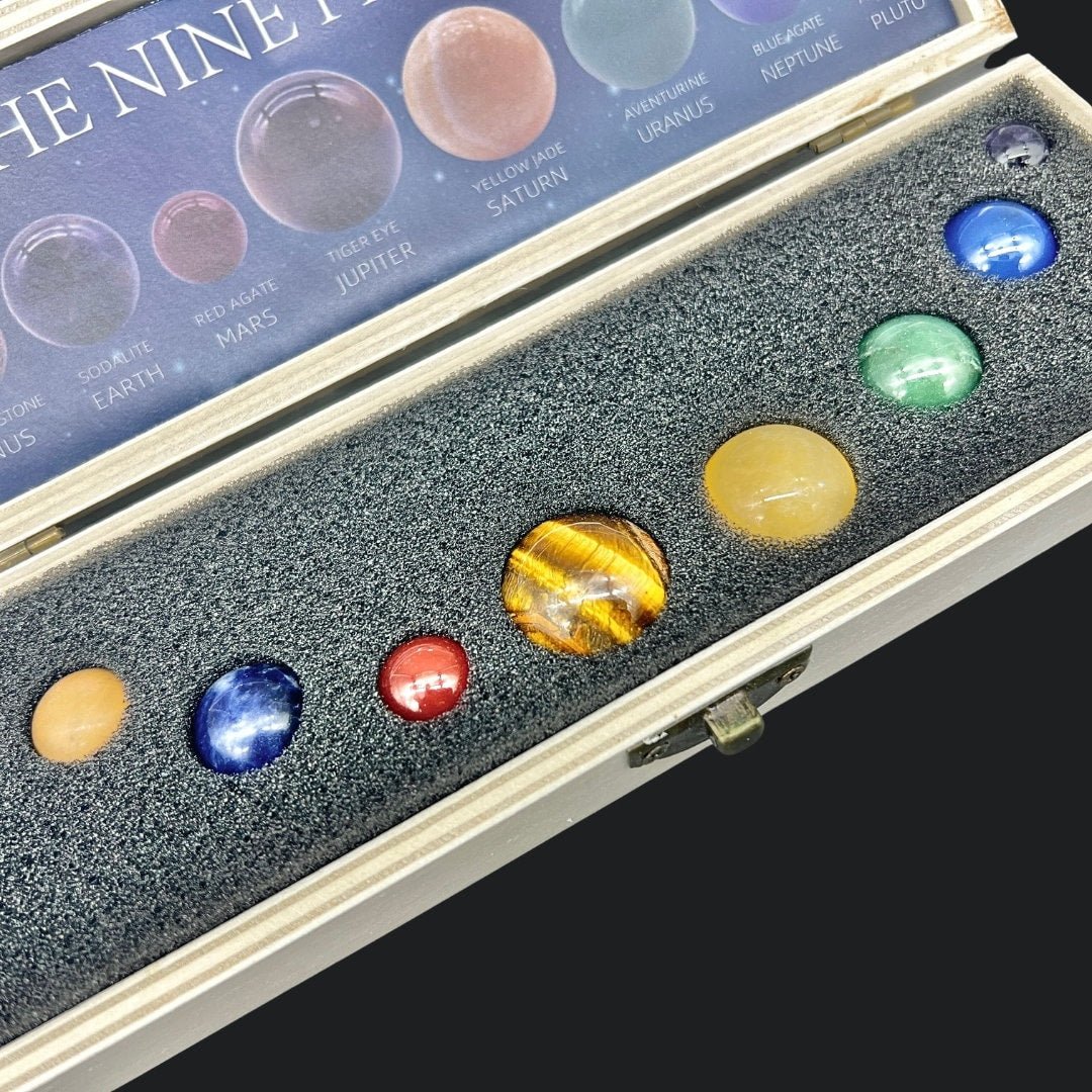 Gemstone Planet Box (9 Pieces) Wholesale Polished Crystals