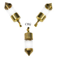 Gold-Plated Glass Bottle Pendant (1 Piece) Size 2 Inches Small Empty Jar Charm