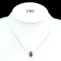 Amethyst Mini Double Terminated Point Necklace with Gold Plating (18 Inches) (1 Piece)