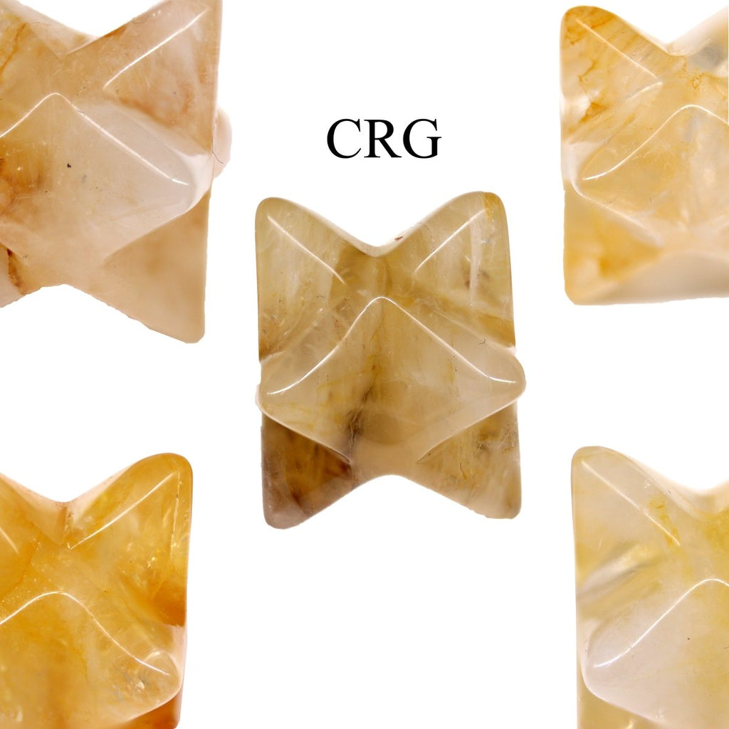 Golden Healer Quartz Mini Merkabas (5 Pieces) Size 18 mm Small Gemstones Minerals