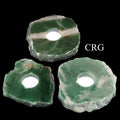 Green and White Quartz Tea Light Candle Holder (4-5 Inches) (1 Pc) Thick Top Polished Quartz Slab w/ Felt Bottom