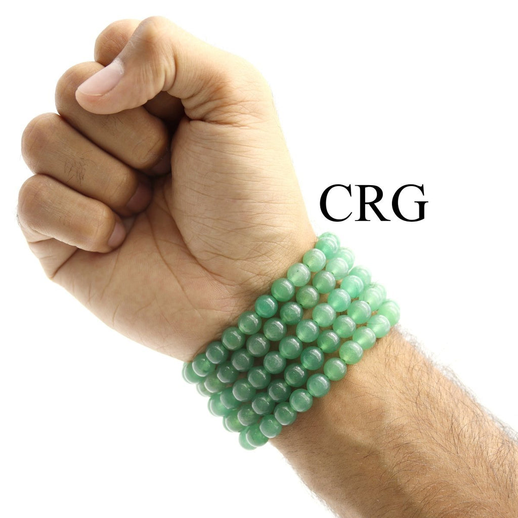 Green Aventurine Round Bead Stretch Bracelet (8 mm) (1 Piece)