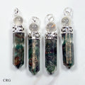 Green Aventurine Orgonite Point Pendant with Crystal Ball (4 Pieces) Size 1.5 Inches (INJD)
