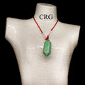 Green Aventurine Point Necklace on Red Cord (24 Inches) (1 Piece)