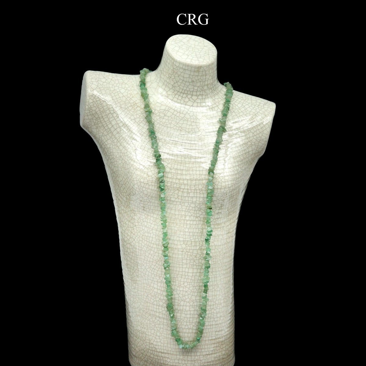 Green Aventurine Strand Chip Necklace (32 Inches) (1 Piece) (INJD)