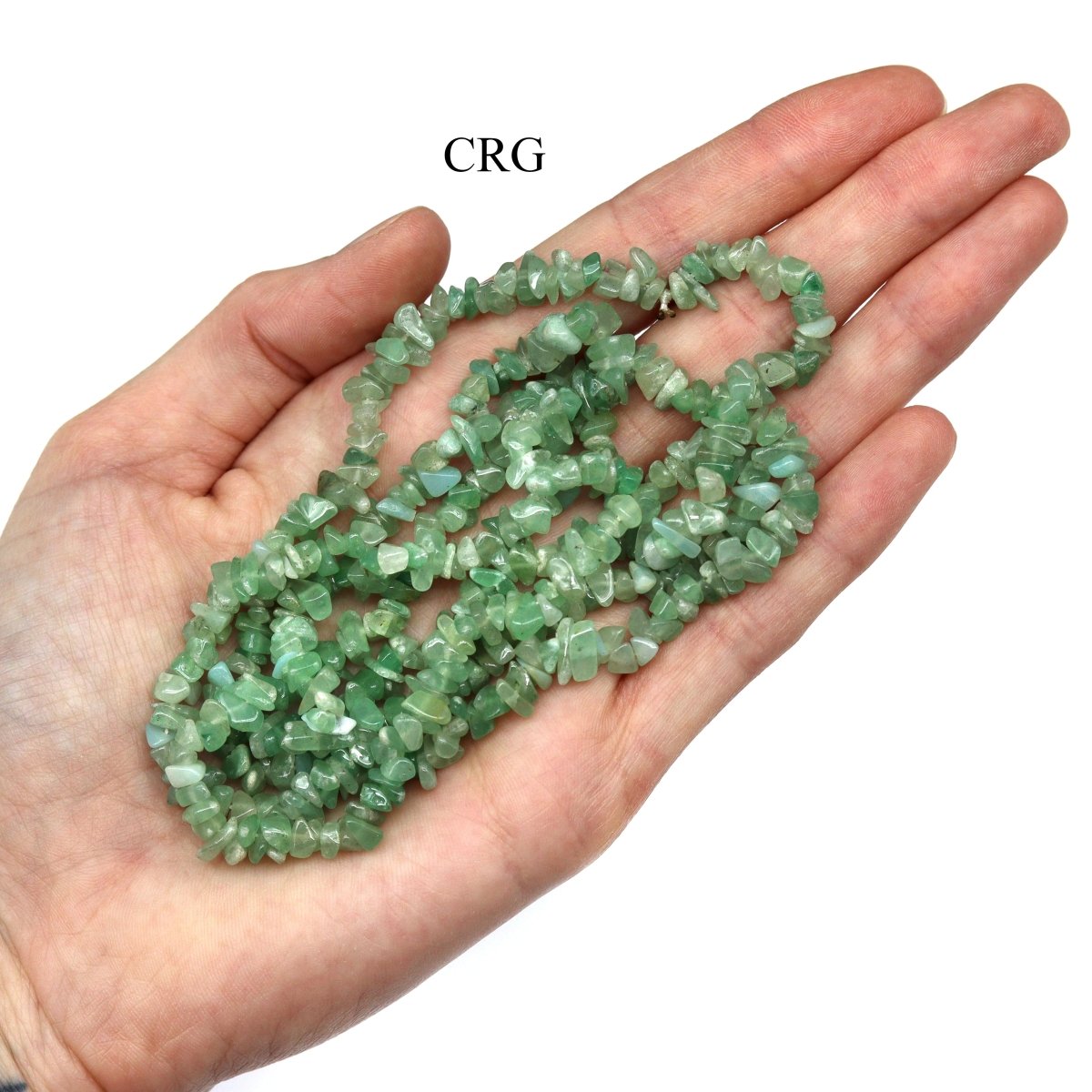 Green Aventurine Strand Chip Necklace (32 Inches) (1 Piece) (INJD)