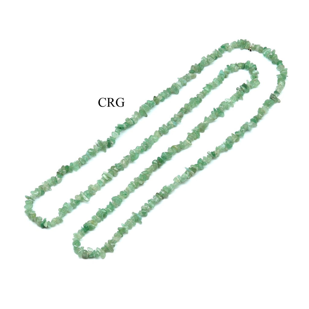 Green Aventurine Strand Chip Necklace (32 Inches) (1 Piece) (INJD)