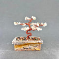 Green Aventurine Tiny Gemstone Tree Copper Wire On Soapstone Base (4 to 5 Inches) (Set Of 2) Crystal Chip Style Decorative Display
