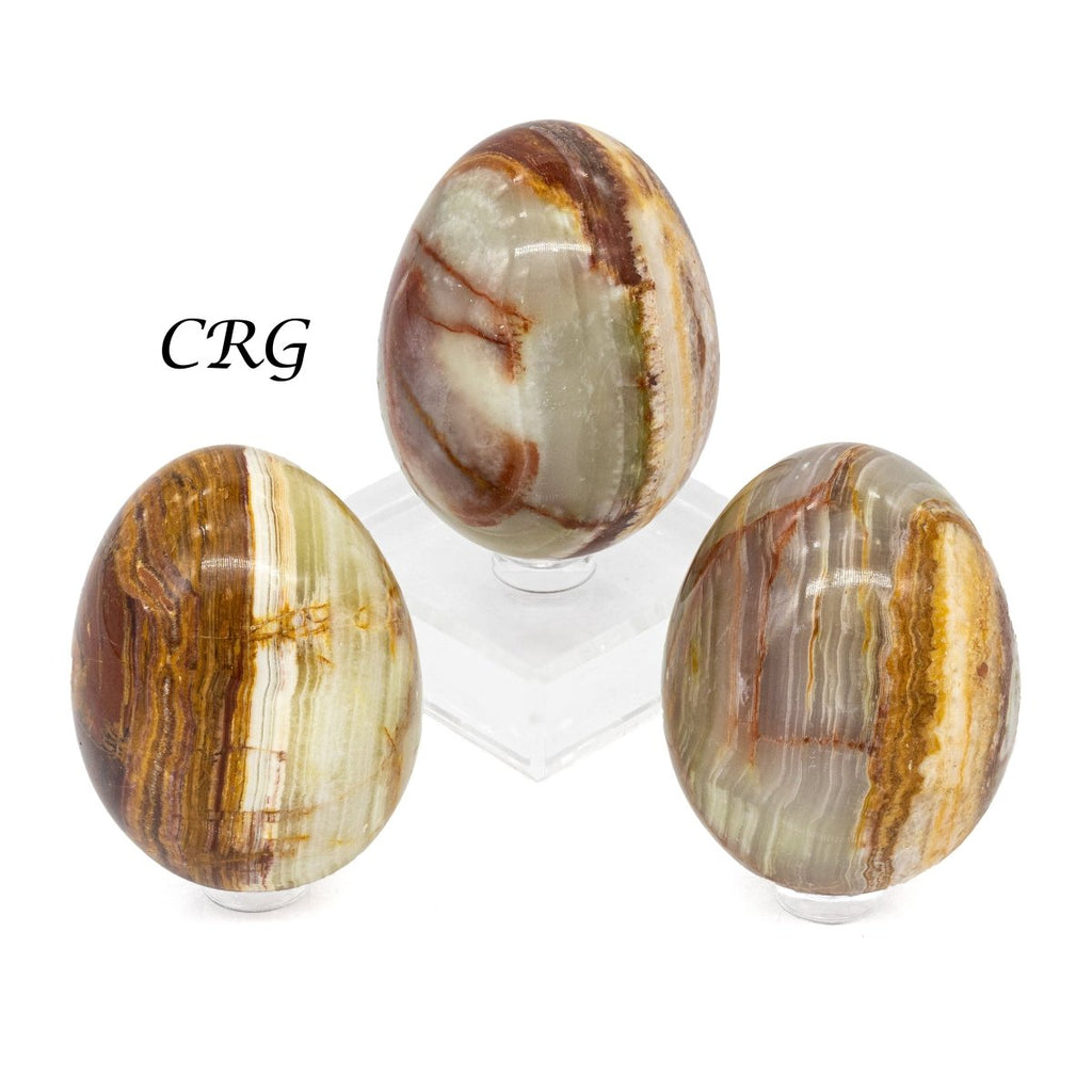 Green Banded Onyx Eggs (2-5 Inches) (1 Kilogram) Large Polished Gemstone Eggs