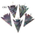 Green Chalcedony Arrowhead Pendant (1-1.5 Inches) (1 Pc) Silver-Plated Bail Titanium Aura Druzy Jewelry Charm