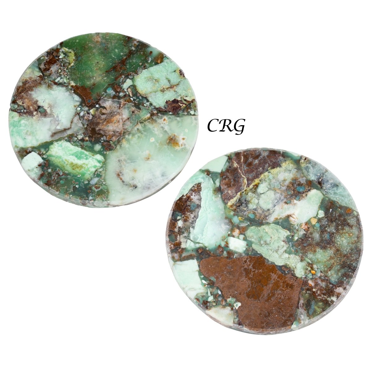Green Chrysoprase Resin Coaster (1 Piece) Size 4 Inches Round Crystal Table Decor