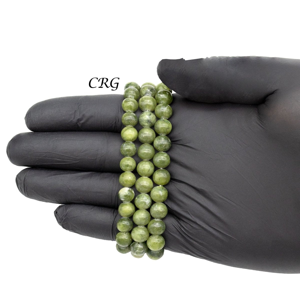 Green Jade Bracelet (1 Piece) Size 8 mm Crystal Bead Stretch Jewelry