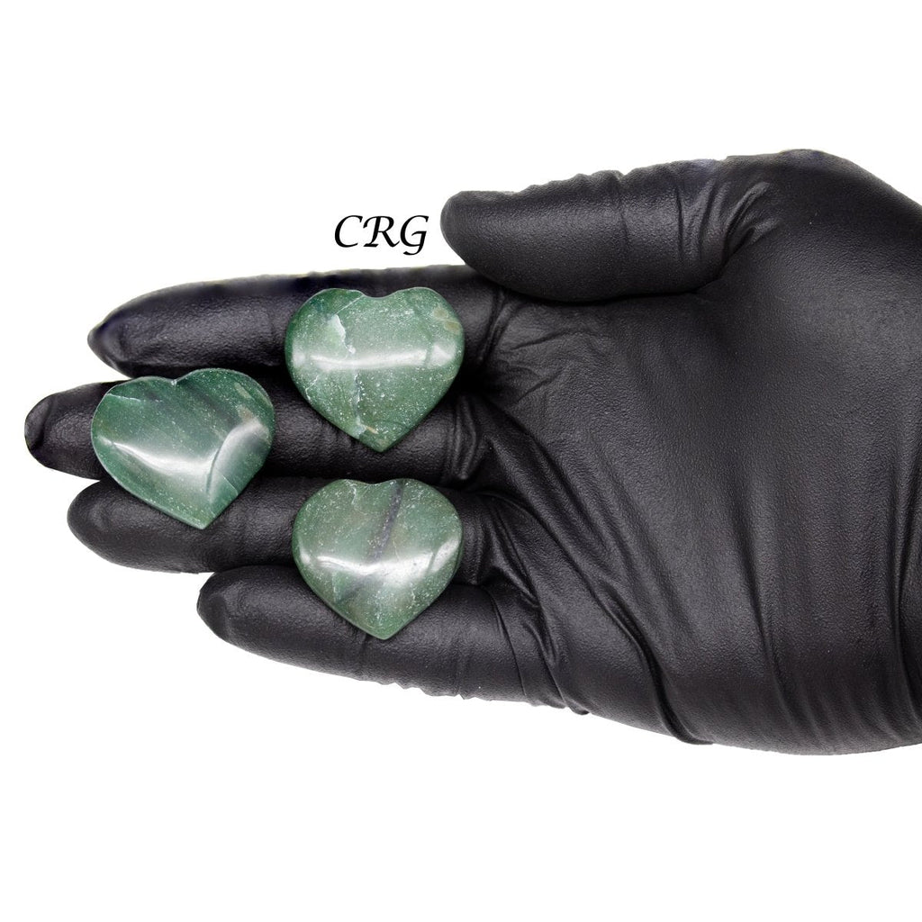 Green Jade Puffy Heart (1 Piece) Size 1 to 1.5 Inches Crystal Gemstone Shape