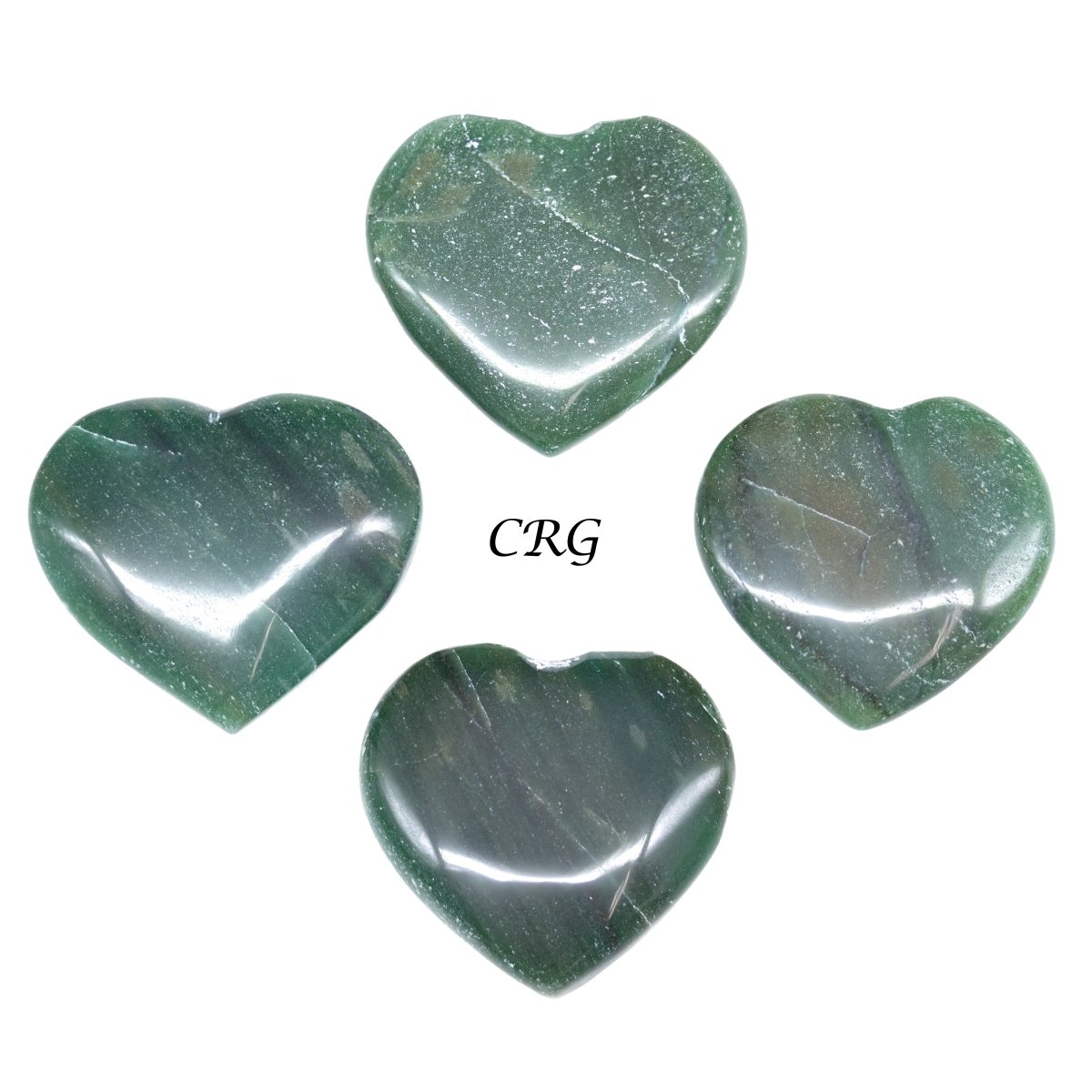 Green Jade Puffy Heart (1 Piece) Size 1 to 1.5 Inches Crystal Gemstone Shape