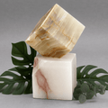 Green Onyx Standing Cube ( 3 inches ) Desk Paperweight