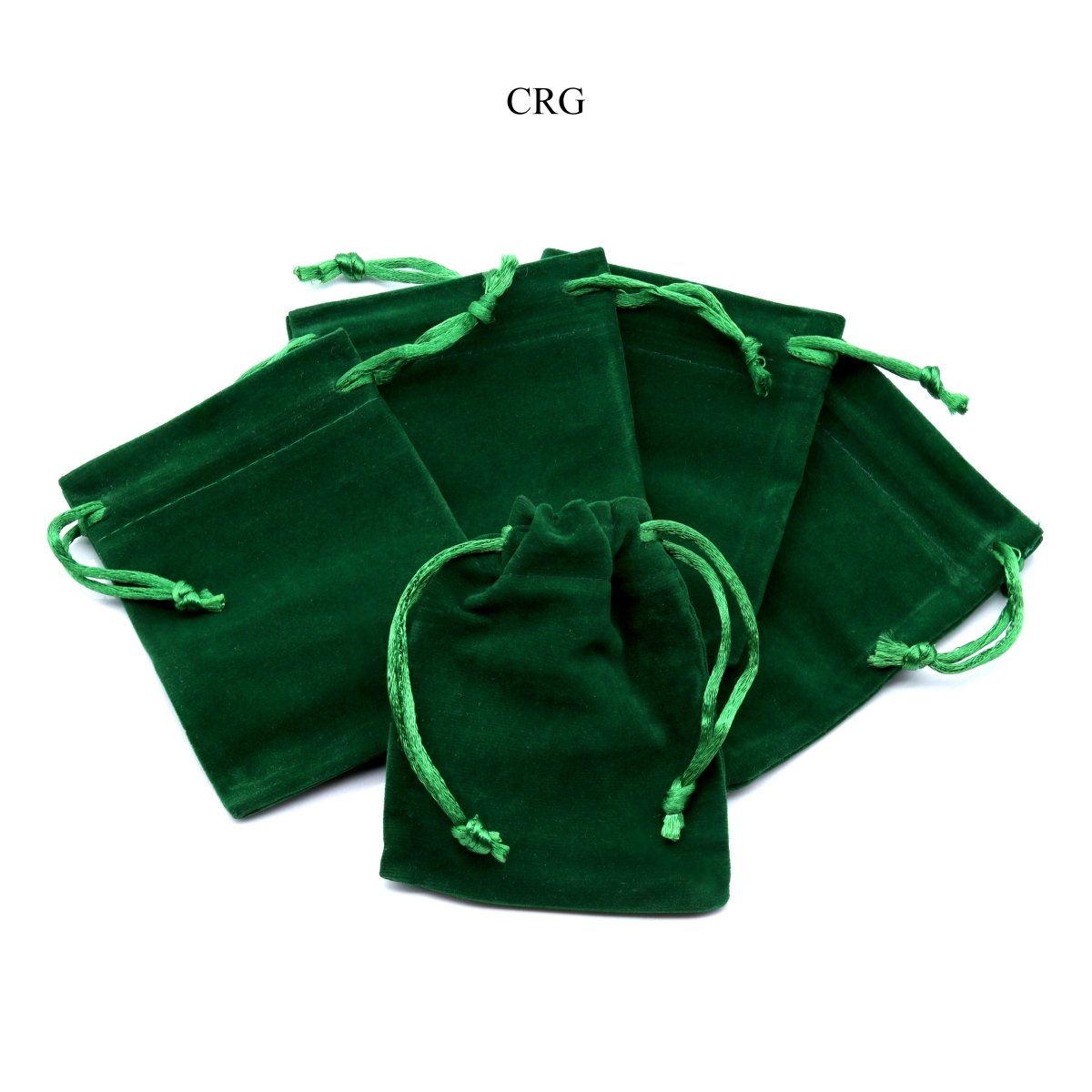 Green Plush Velvet Pouch 3 by 4 Inches (1 Piece)