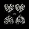Heart Connector Pendant with Silver Plating (10 Pieces) Size 1 Inch Crystal Jewelry Charm