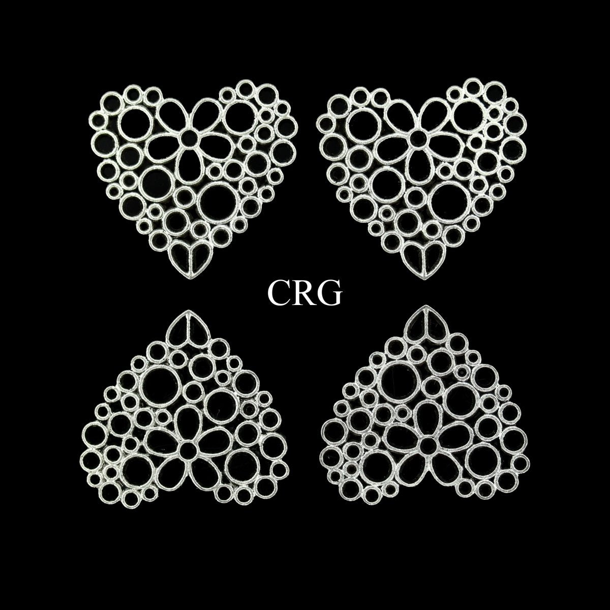 Heart Connector Pendant with Silver Plating (10 Pieces) Size 1 Inch Crystal Jewelry Charm