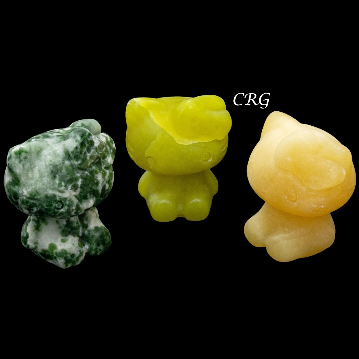 Sitting Kitty Mixed Gemstones Carving (4 Pieces)