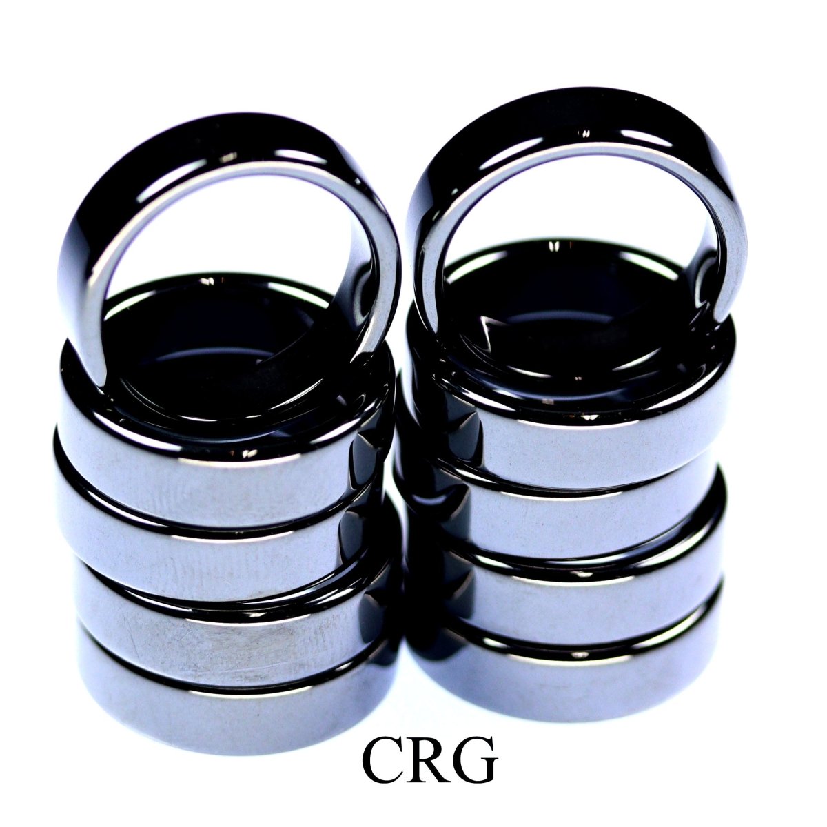 Hematite Flat Band Polished Rings (6 mm) (10 Pieces)