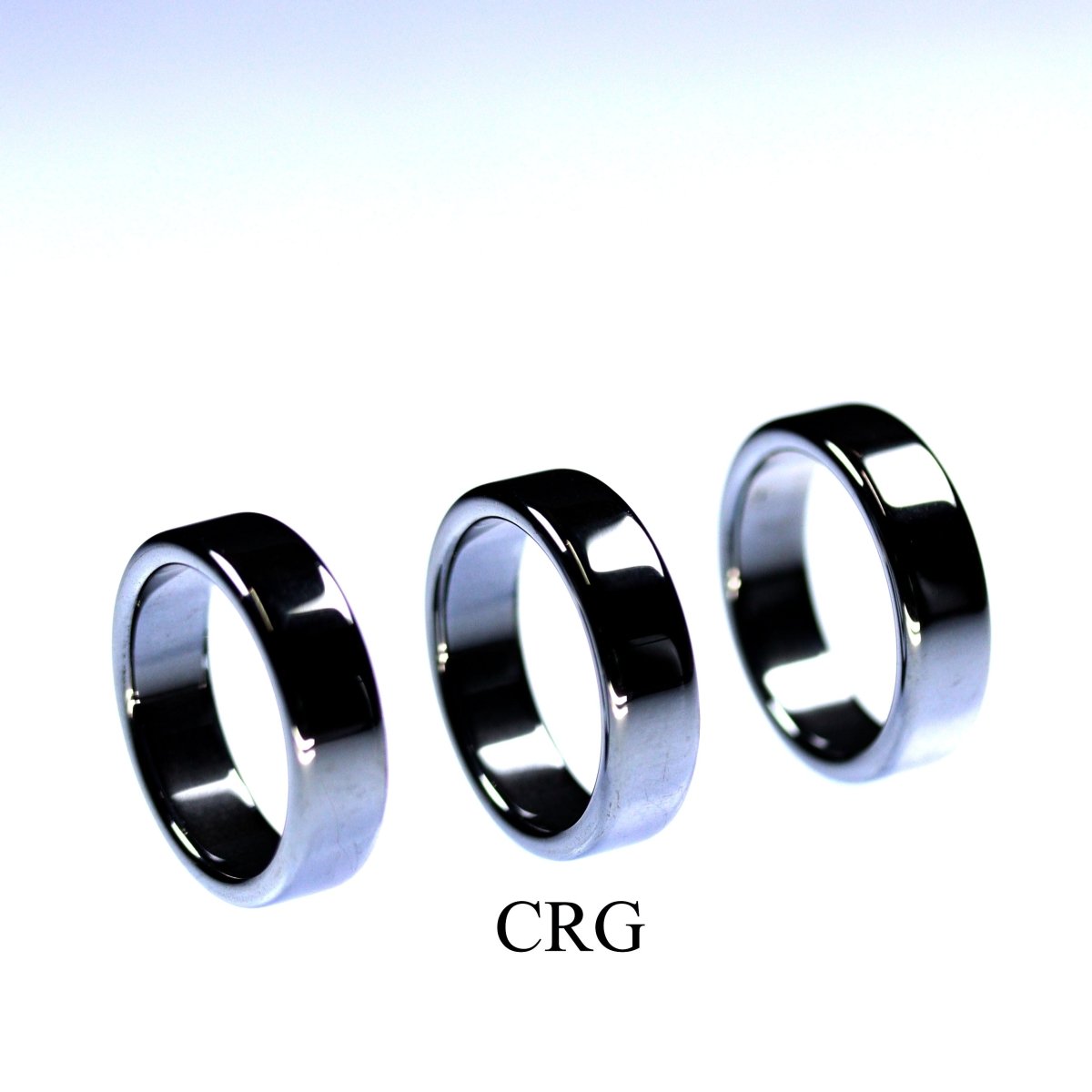 Hematite Flat Band Polished Rings (6 mm) (10 Pieces)