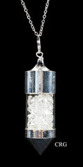 Herkimer-Like Diamond Bottle Necklace with Silver Plating and Chain (18 Inches) (1 Piece)