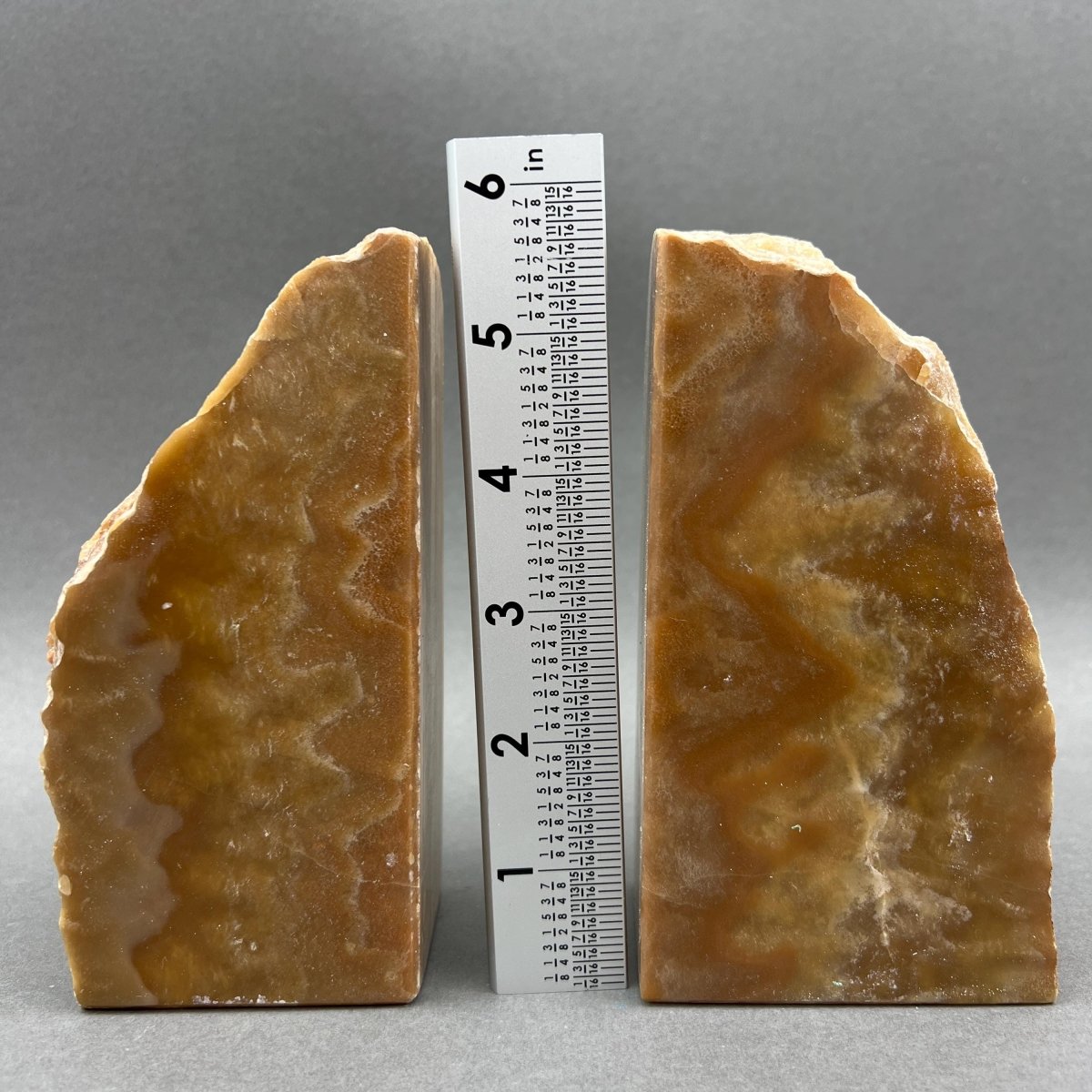 Honey Calcite Polished Face Bookend Pair Gemstone Home Decor Wholesale Crystal Supply
