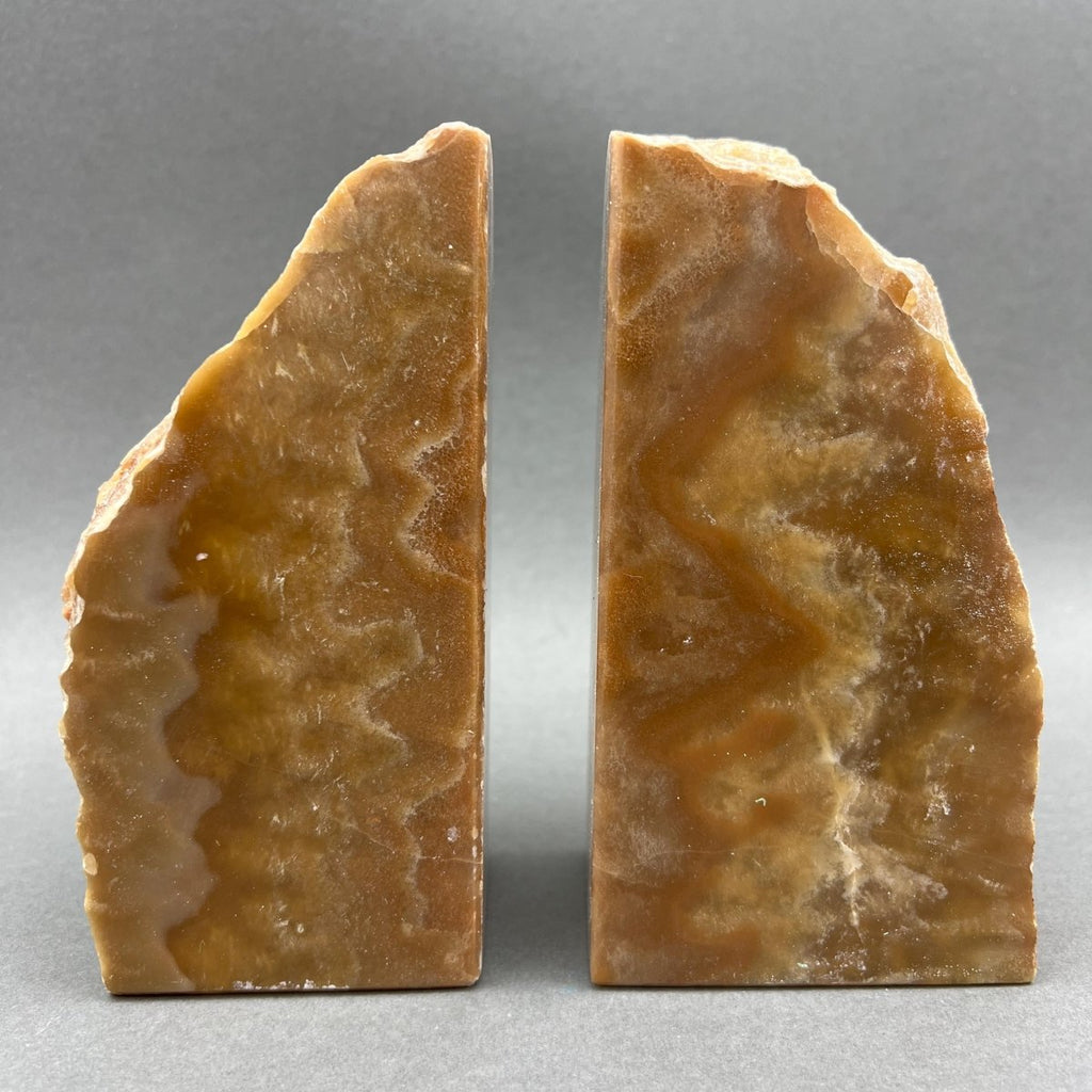 Honey Calcite Polished Face Bookend Pair Gemstone Home Decor Wholesale Crystal Supply