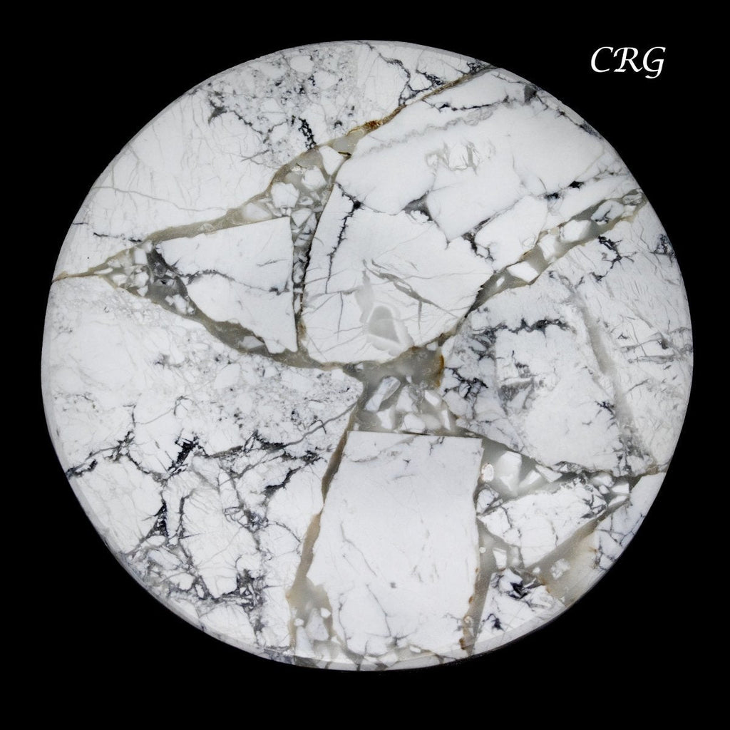 Howlite Resin Coaster (4 in) Flat Crystal Home Decor (1 pc)