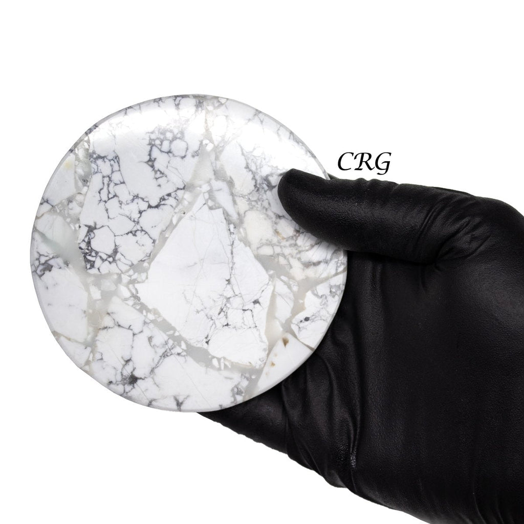 Howlite Resin Coaster (4 in) Flat Crystal Home Decor (1 pc)