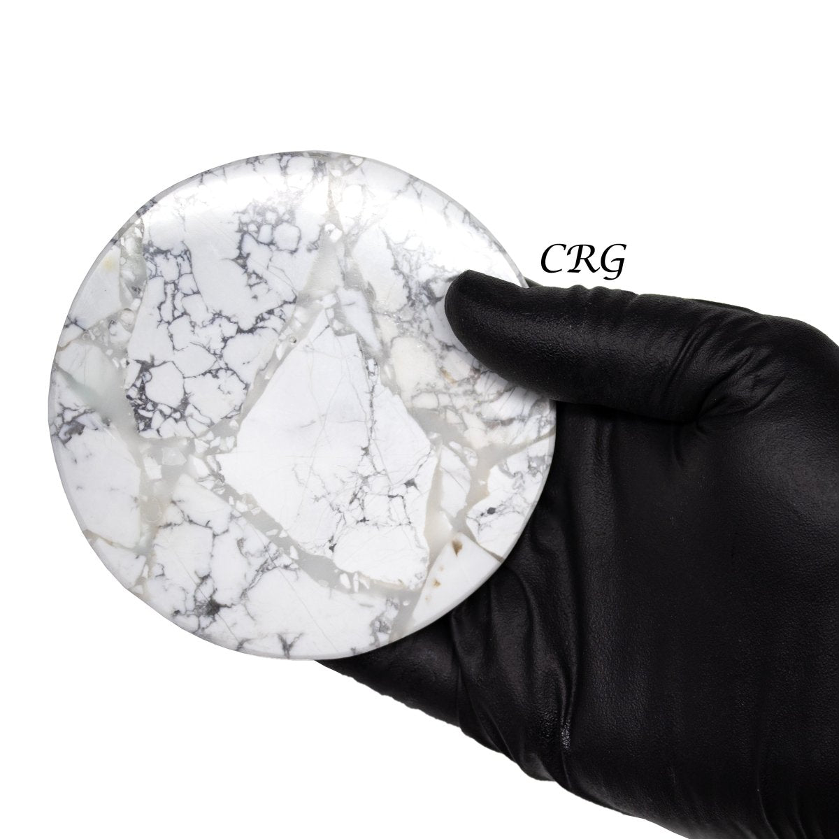 Howlite Resin Coaster (4 in) Flat Crystal Home Decor (1 pc)