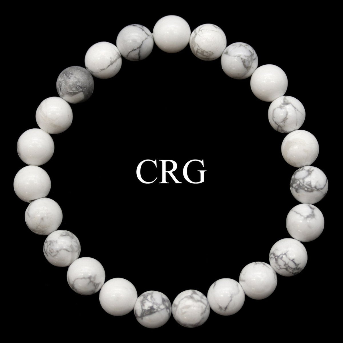 Howlite Round Bead Stretch Bracelet (8 mm) (1 Piece)
