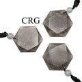 Iolite Faceted Hexagon Pendant with Black Cord (4 Pieces) Size 1 Inch (INJD)