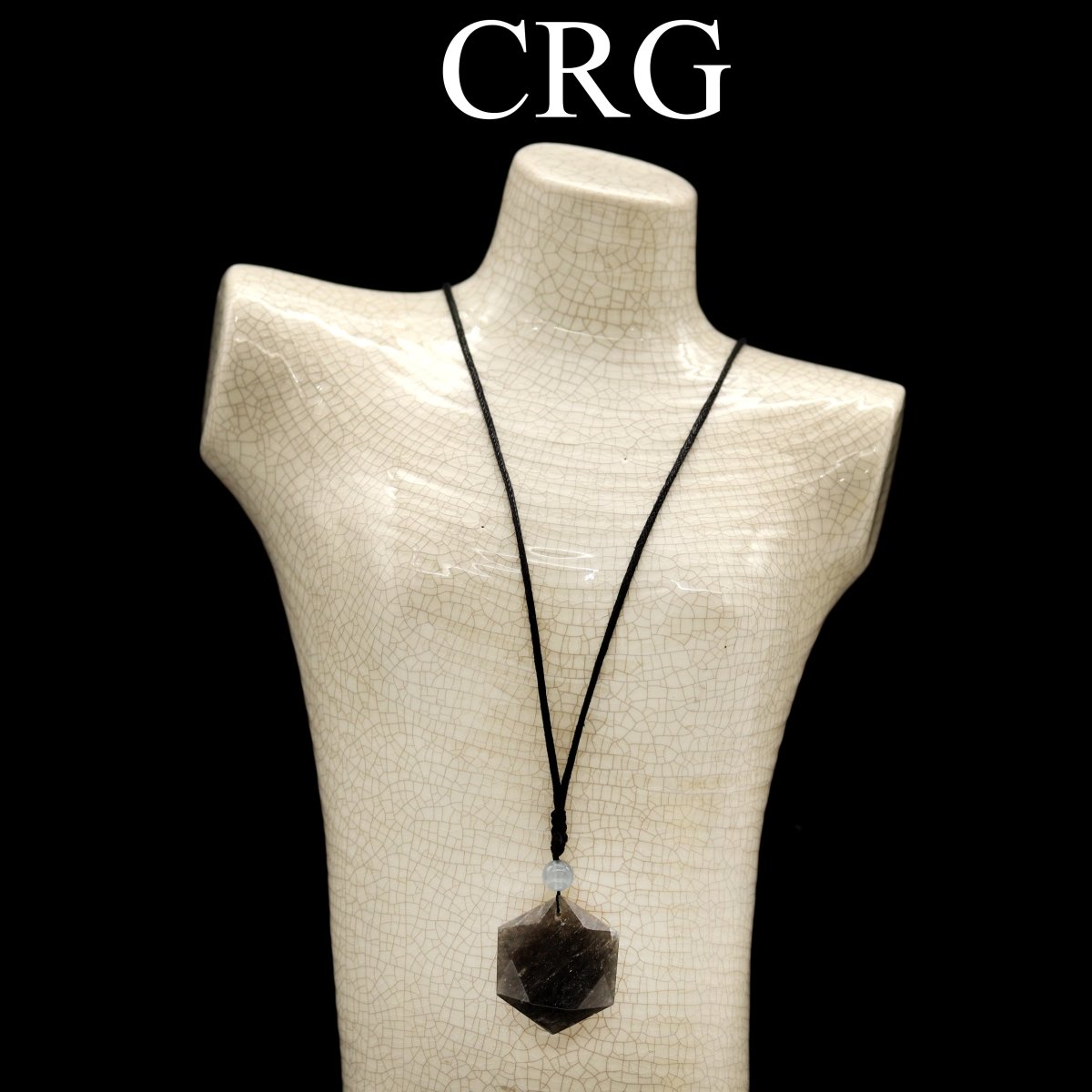 Iolite Faceted Hexagon Pendant with Black Cord (4 Pieces) Size 1 Inch (INJD)