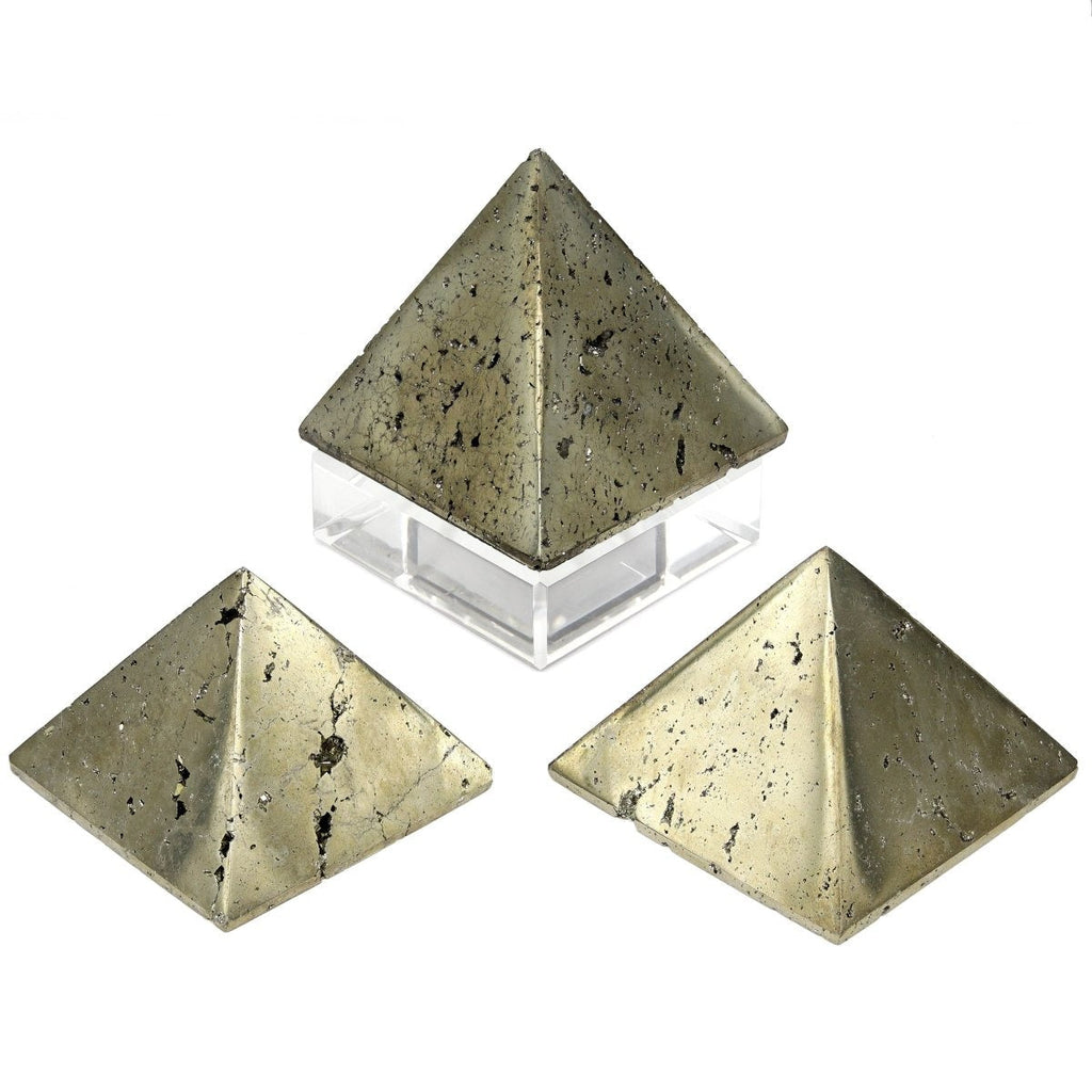 Iron Pyrite Fool's Gold Pyramid (1 Piece) Size 65 to 75 mm Crystal Gemstone Decor