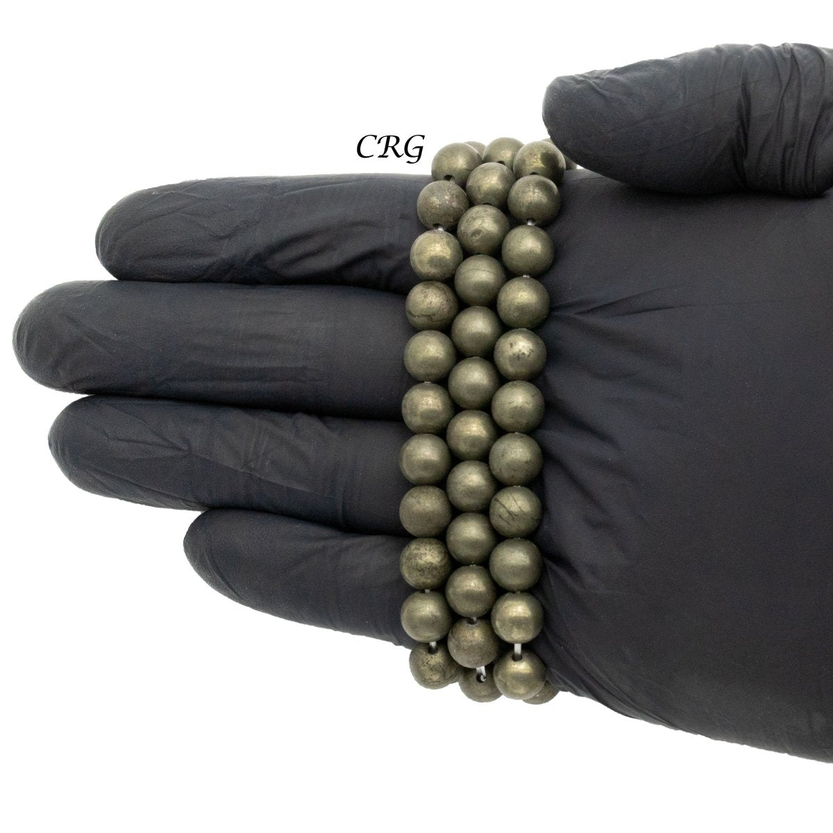 Iron Pyrite Tumbled Bracelet (1 Piece) Size 8 mm Crystal Bead Stretch Jewelry