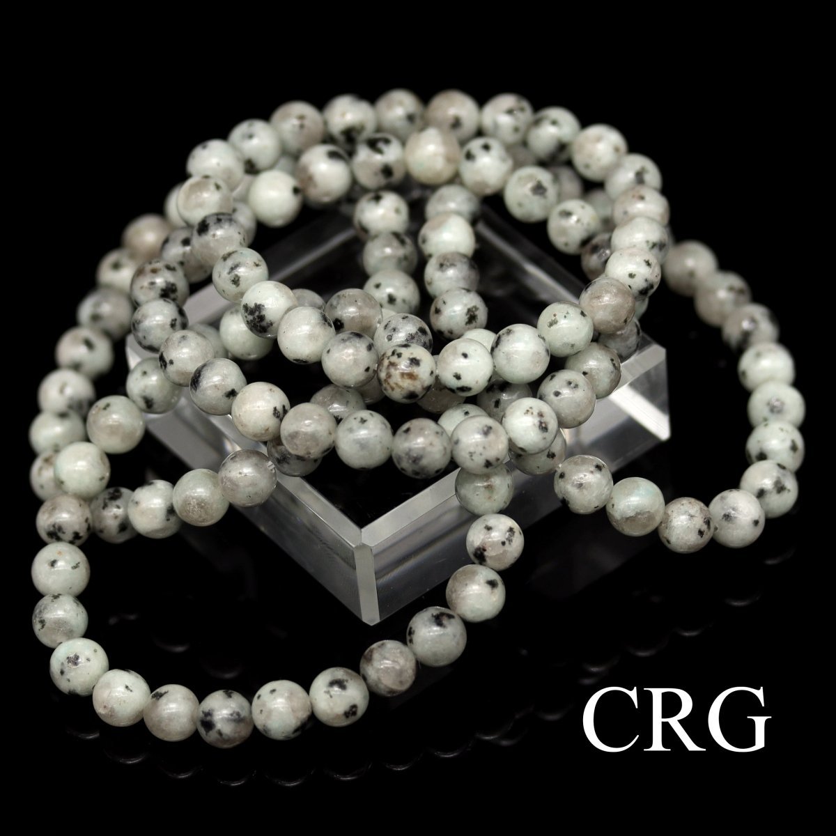 Kiwi Jasper Round Bead Stretch Bracelet (8 mm) (1 Piece)