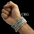 Kiwi Jasper Round Bead Stretch Bracelet (8 mm) (1 Piece)