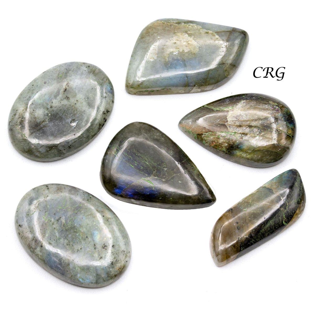 Labradorite Cabochons (75 Grams) Mixed Sizes Bulk Wholesale Lot