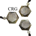 Labradorite Faceted Hexagon Pendant with Black Cord (1.5 Inches) (4 Pieces) (INJD)