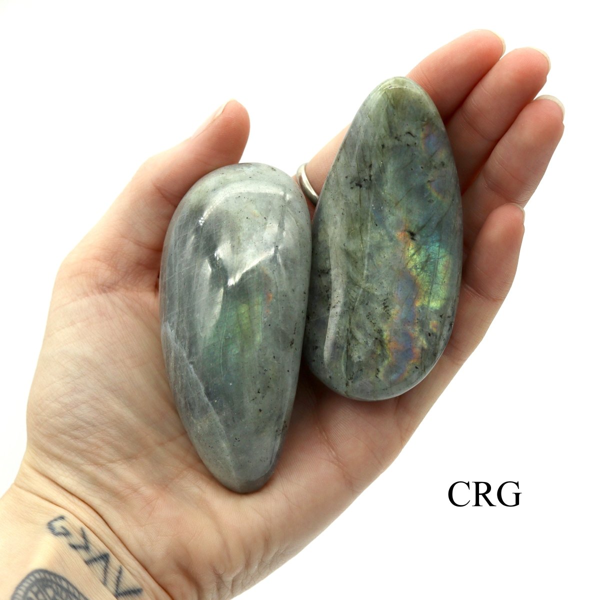 Labradorite Massage Stone (1 Piece) Size 3 to 3.5 Inches Polished Crystal Gemstone