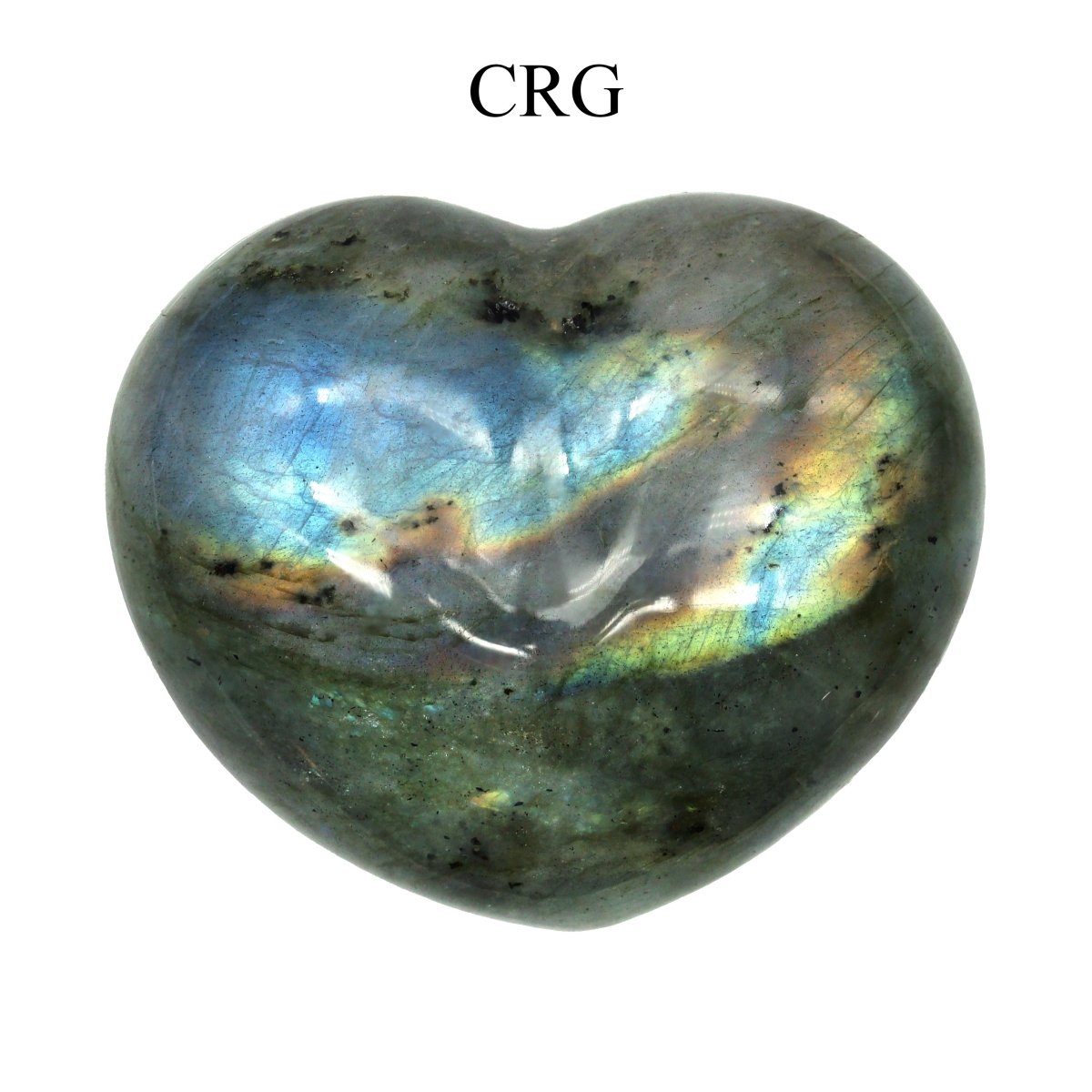 Labradorite Puffy Heart High Flash (1 Piece) Size 2 Inches Crystal Gemstone Shape