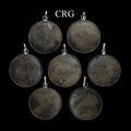Labradorite Round Cabochon Pendant with Silver Plating (4 Pieces) Size 1.5 to 2 Inches (INJD)