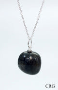Labradorite Tumbled Pendant with Silver Bail (4 Pieces) Size 1.5 Inches