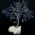 Lapis Tree On Crystal Cluster w/ Silver Wire