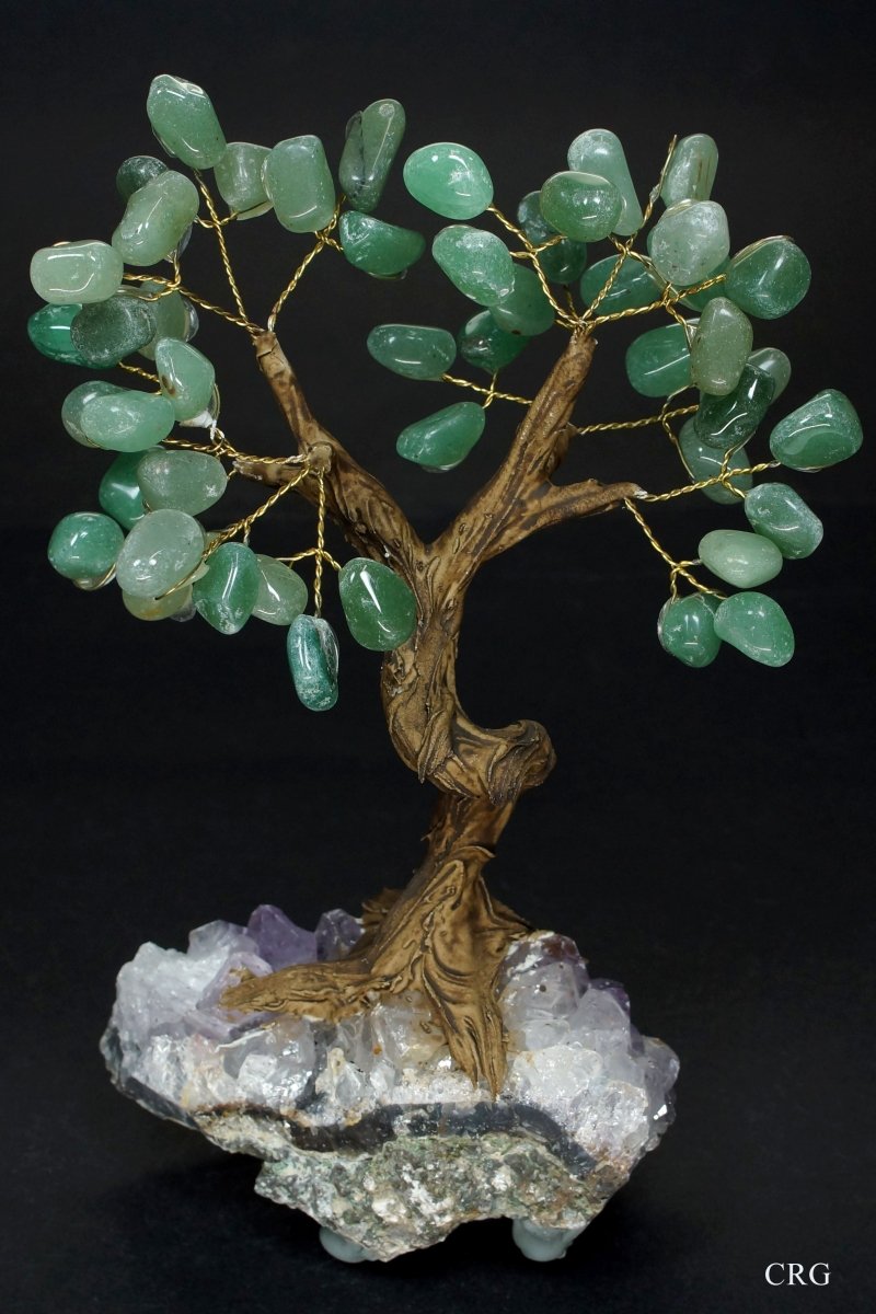 Large Brazilian Green Aventurine Tree w/Crystal Base (5.5"-6.5")