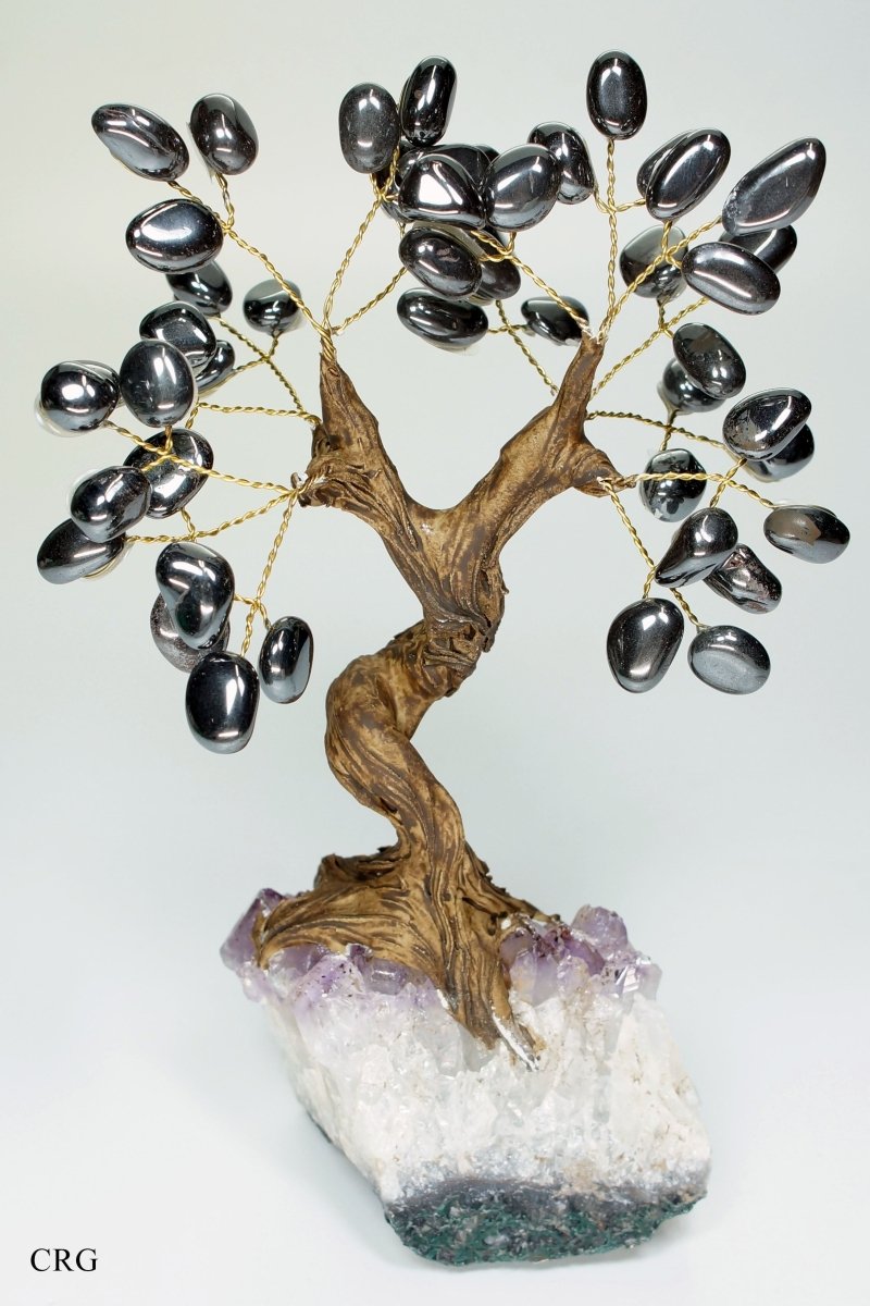 Large Brazilian Hematite Tree w/Crystal Base (5.5"-6.5")