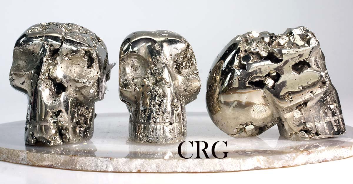 Large Peru Iron Pyrite Skull 75MM
