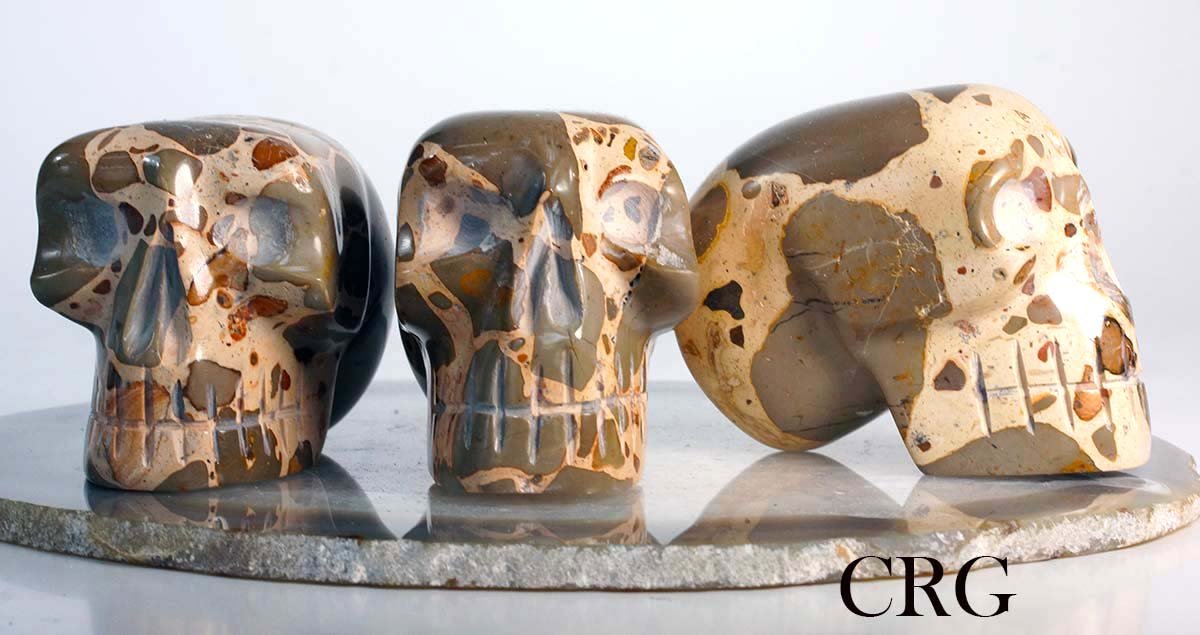 Large Peru Leopardite Skull 75mm